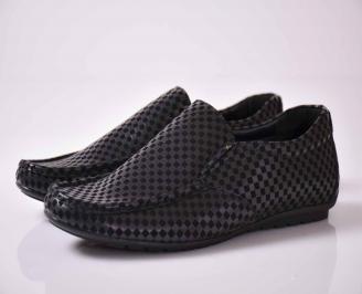 Мъжки спортно елегантни обувки черно  VANB-1015999