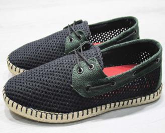 Мъжки спортно елегантни  обувки текстил зелени FJEI-24503