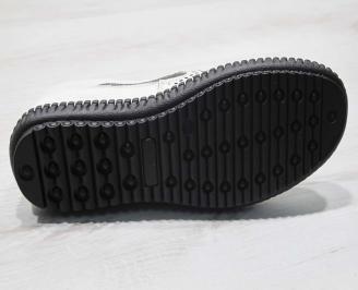 Мъжки спортно елегантни  обувки естествена кожа бели VKCE-24504