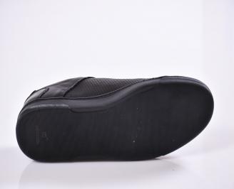 Мъжки спортно елегантни  обувки естествена кожа черни OBDS-27022